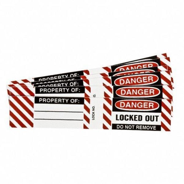 Padlock Label, 3/4 In. H, 4 1/2 In. W, PK6