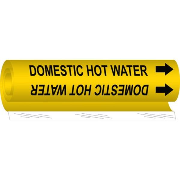 Pipe Mrkr, Domestic Hot Water, 1/2 to1-3/8
