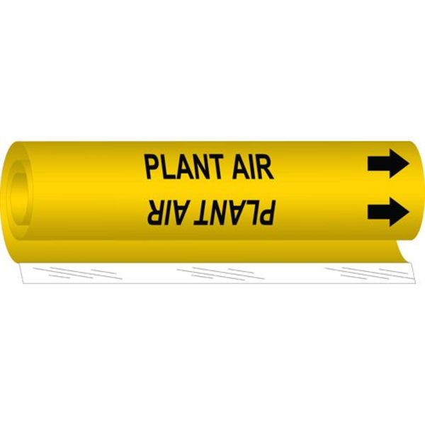 Pipe Marker, Plant Air, Yel, 1/2 to1-3/8 In