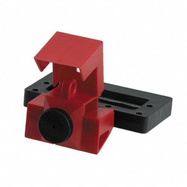 Oversized Clamp-On Circuit Breaker Lockout, 480/600V AC, Red, Pack 6