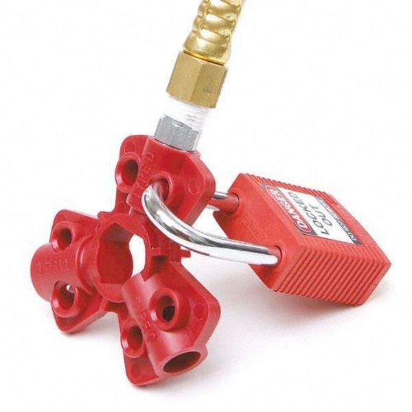 Pneumatic Fitting Lockout, Red, PK6