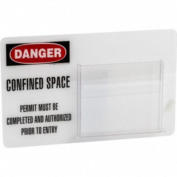 Tag Holder, 12X19, Confined Space Permit