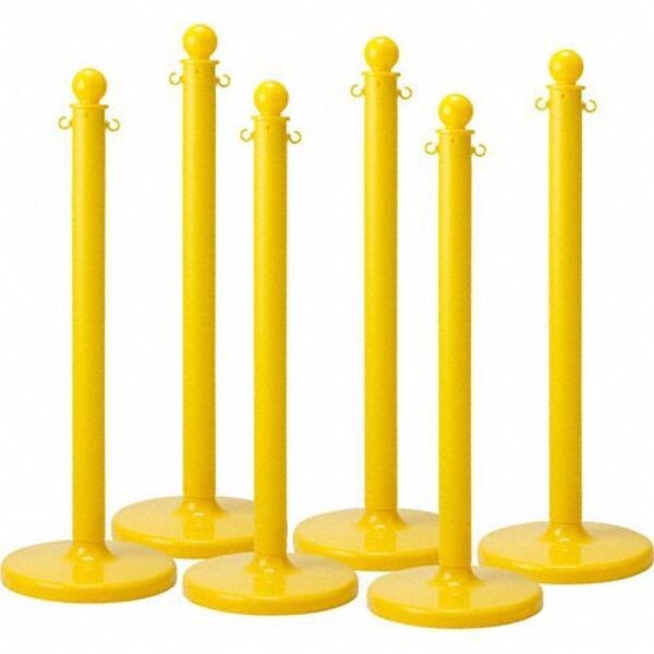 Barrier Post, 40 In. H, Yellow, PK6