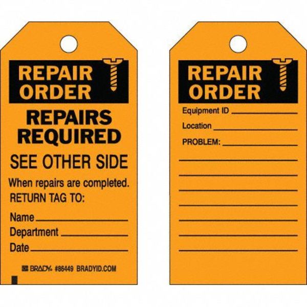 Repair Tag, 5 3/4 in Height, 3 in Width