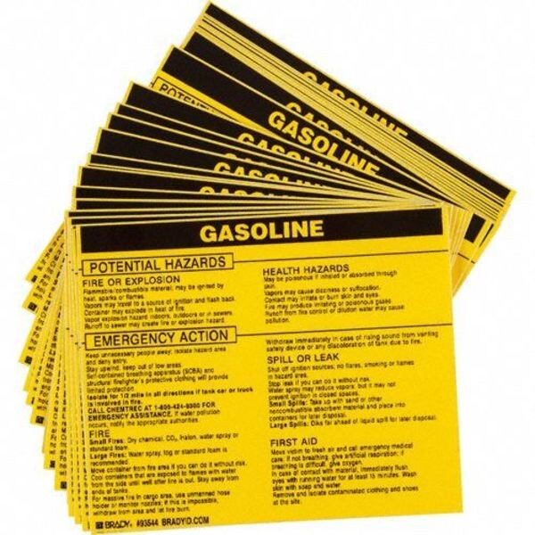 Chemical Label, 3 3/4 in H, 4 1/2 in W, 93544