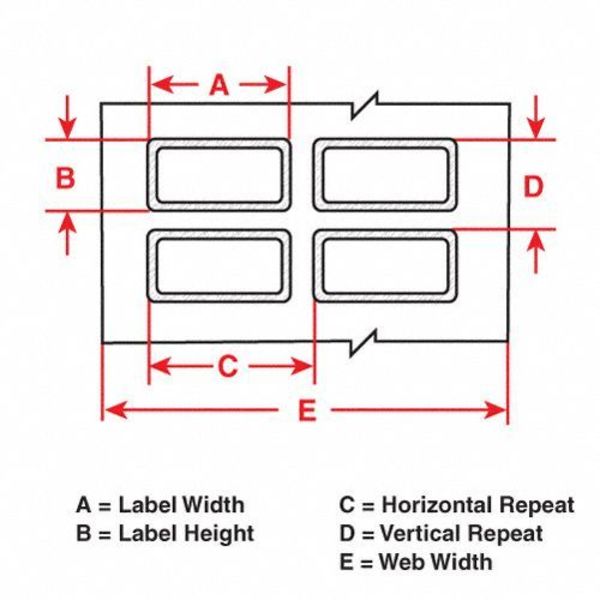 Thermal Transfer Label, White, Labels/Roll: 2000