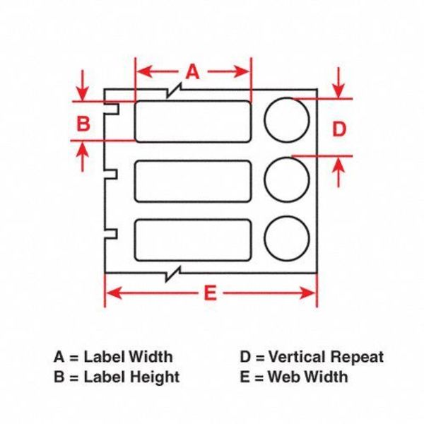 Thermal Transfer Label, White, Labels/Roll: 3000