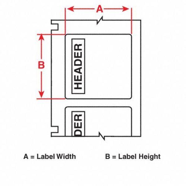 Red on White Label Stock, Wire Marker, THTEL-25-483-1-PE