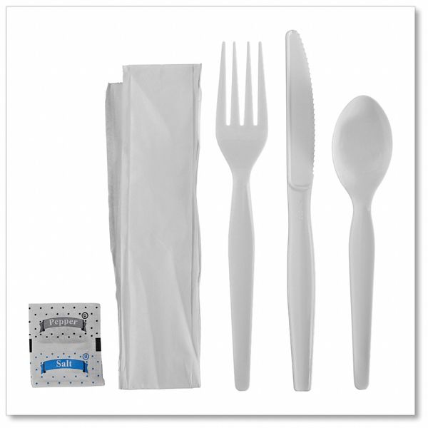 Disp Cutlery Set, WH, Heavy Weight, PK250