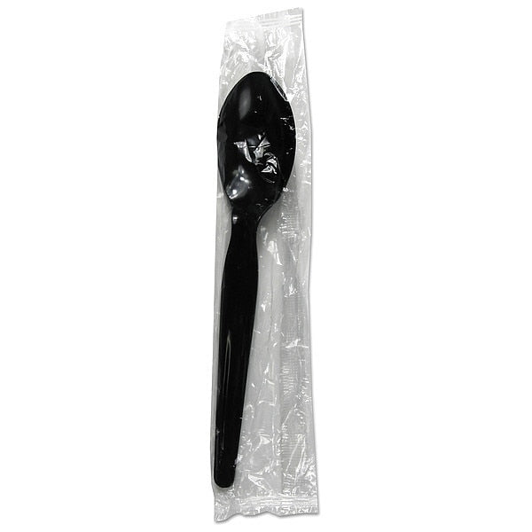 Disposable Teaspoon, Black, Plastic, PK1000