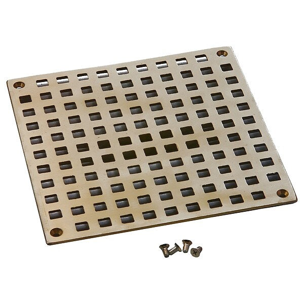 Floor Drain, 8-3/8 In. L, Nickel Bronze