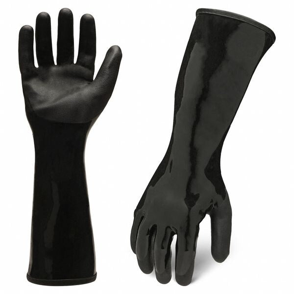 Chemical Work Glove, Black, S/7, Sandy, PR