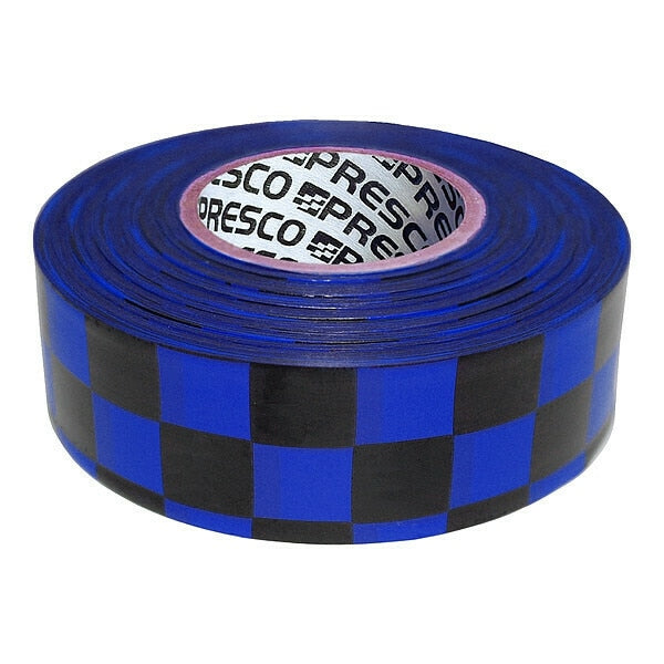 Flagging Tape, Blue/Blk, 300ft x 1-3/16In