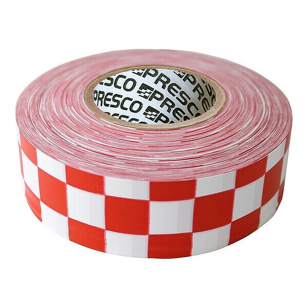 Flagging Tape, White/Red, 300ft x 1-3/8 In