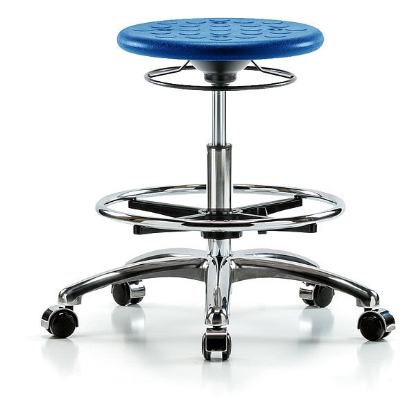 Cleanroom Polyurethane Stool, Blue