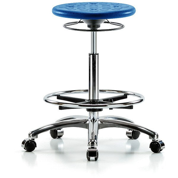 Cleanroom Polyurethane Stool, Blue