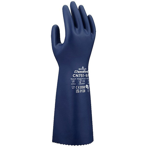 Chemical-Resistant Gloves, Blue, XL/10, PR