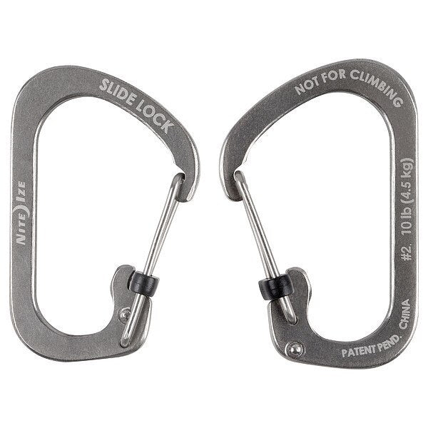Locking Carabiner Clip, Silver, 1-3/32 in.