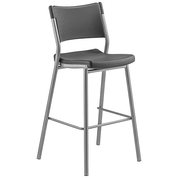 Cafe Height Stool, Plastic Charcoal