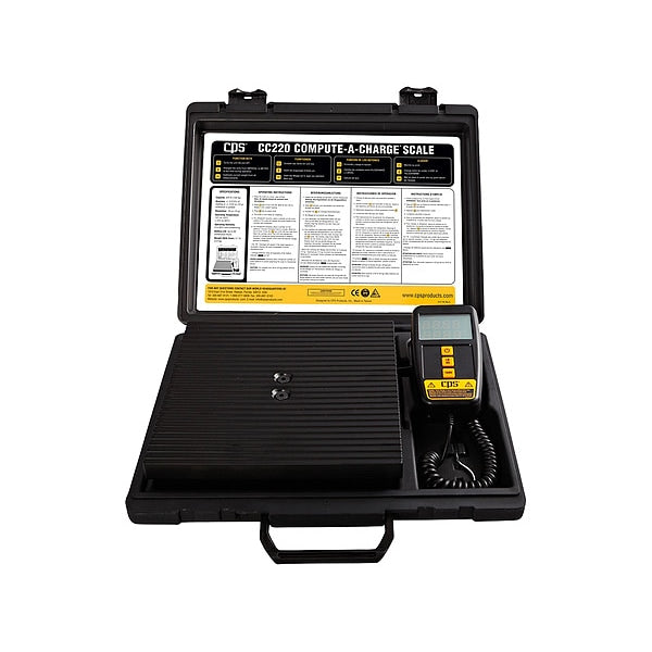 Charging/Recovery Scale, Electronic, 220 lb Max Capacity, Includes Batteries and Case