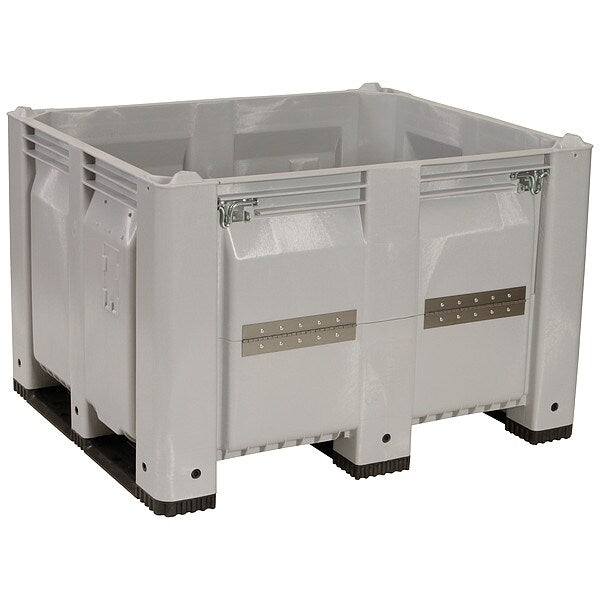 Gray Bulk Container, Plastic, 25.4 cu ft Volume Capacity