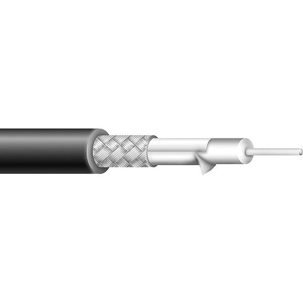 Coaxial Cable, 18 ga, 100 ft L, Black