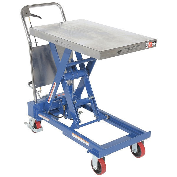 Single Hydraulic Scissor Cart, 1000 lb. Cap, 19-3/4
