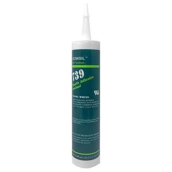 Sealant, 10.1 oz, Cartridge, White, Silicone Elastomer Base