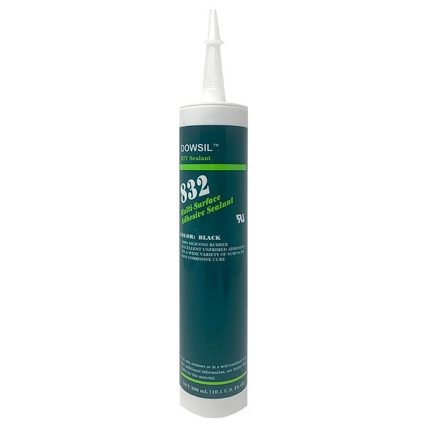 Multi-Surface Sealant, 10.1 oz, Cartridge, Black, Silicone RTV Rubber Base