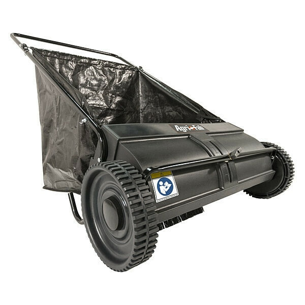 Push Lawn Sweeper, 26 in Working Width, 7 cu ft Hopper Capacity, Vinyl Hopper Material