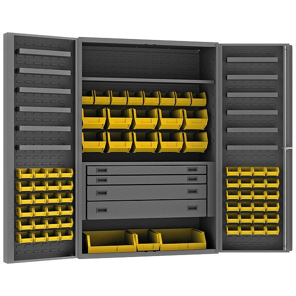 Extra-Heavy Duty Bin Cabinet, 48 in W, 72 in H, 24