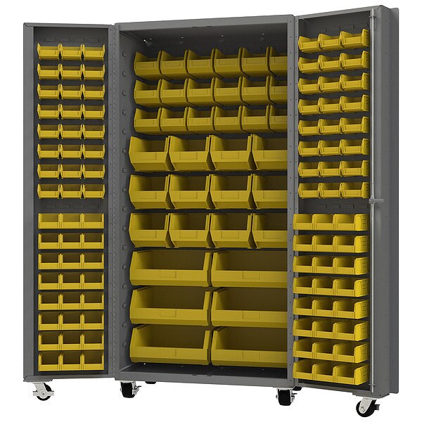 Heavy Duty Mobile Bin Cabinet, Yellow