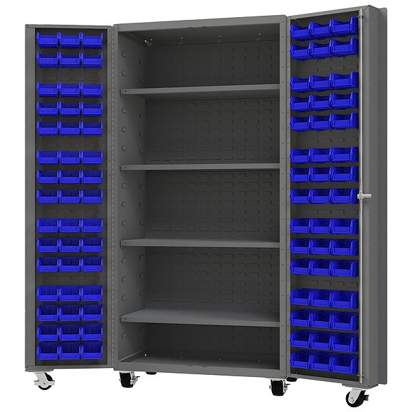 Heavy Duty Mobile Bin Cabinet, Blue