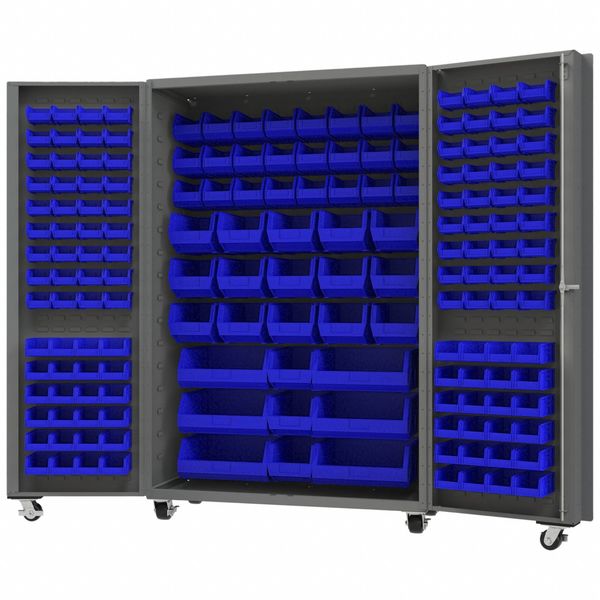 Heavy Duty Mobile Bin Cabinet, Blue