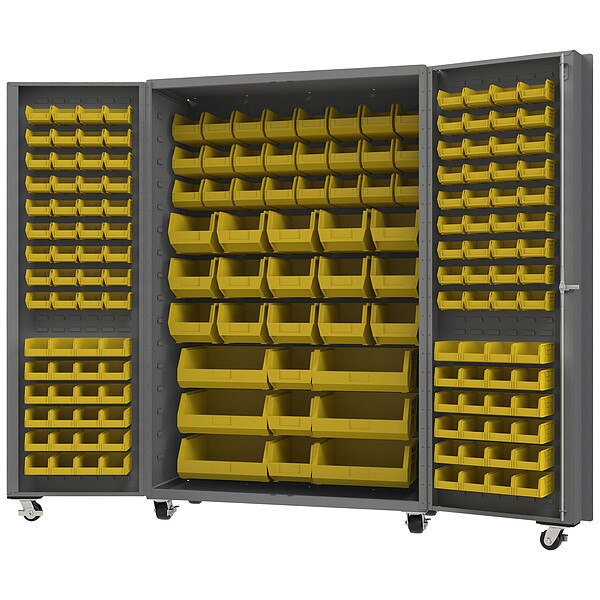 Heavy Duty Mobile Bin Cabinet, Yellow