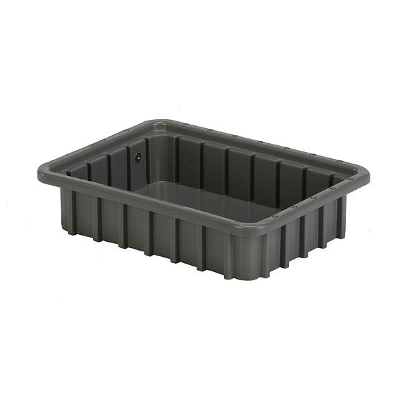 Divider Box, Gray, Polyethylene, 10 3/4 in L, 8 1/4 in W, 2 1/2 in H, 0.07 cu ft Volume Capacity