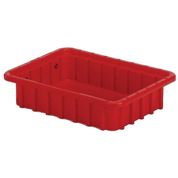 Divider Box, Red, Polyethylene, 10 3/4 in L, 8 1/4 in W, 2 1/2 in H, 0.07 cu ft Volume Capacity