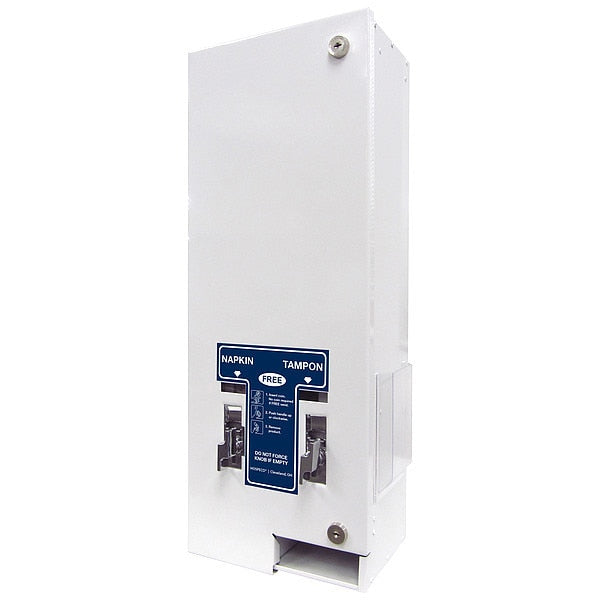 Sanitary Napkin/Tampon Dispenser, White, Length: 7-5/8 in