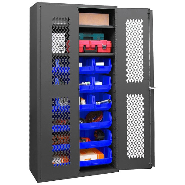 Extra-Heavy Duty Bin Cabinet, 36 in W, 72 in H, 18