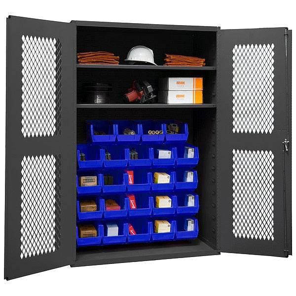 Extra-Heavy Duty Bin Cabinet, 48 in W, 72 in H, 18