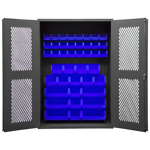 Extra-Heavy Duty Bin Cabinet, 48 in W, 72 in H, 24