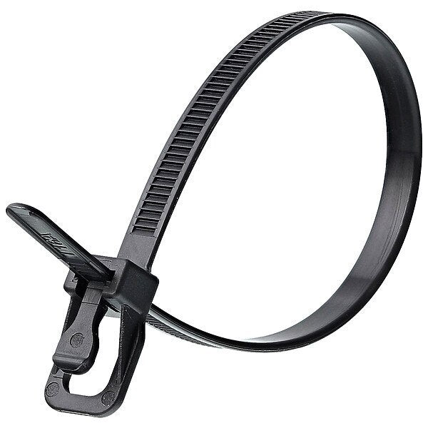 Releasable Tie, UV Black, Nylon, PK100