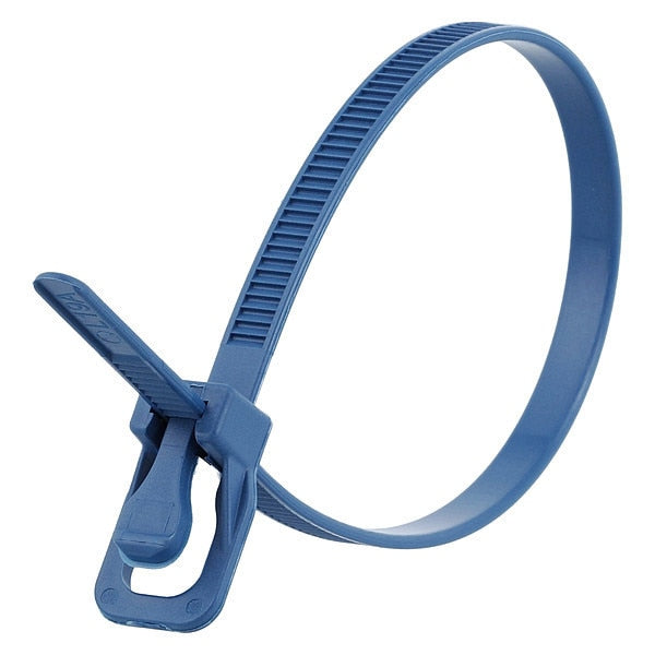 Releasable Tie, Blue, Nylon, PK100