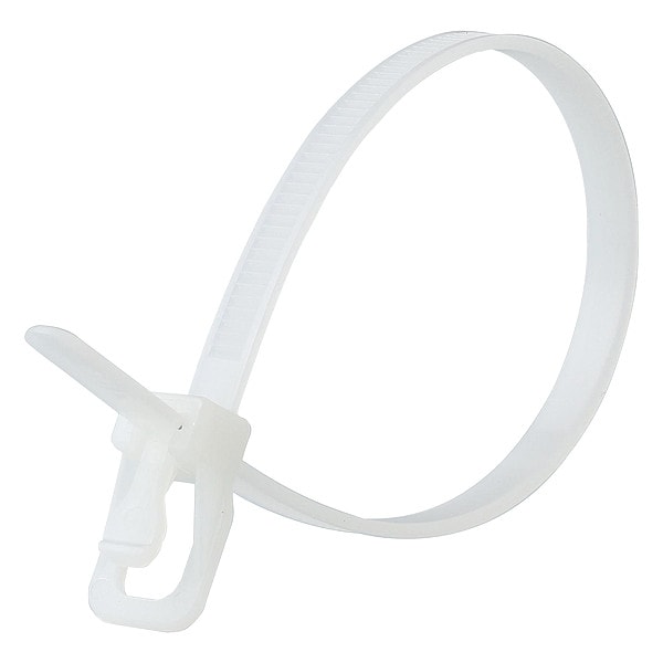Releasable Tie, Natural, Nylon, PK100