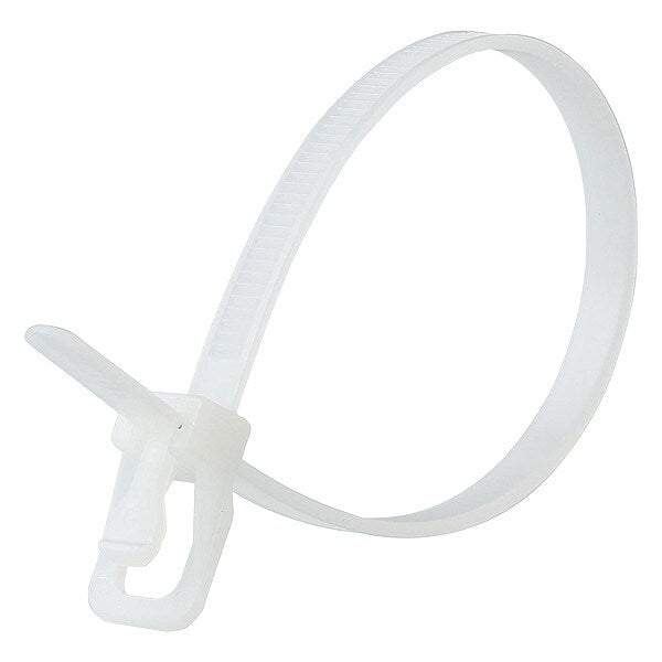Releasable Tie, Natural, Nylon, PK100