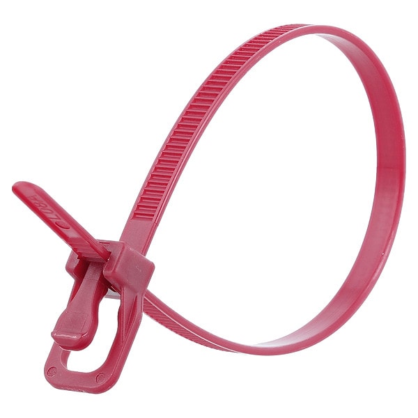Releasable Tie, Maroon, Nylon, PK100