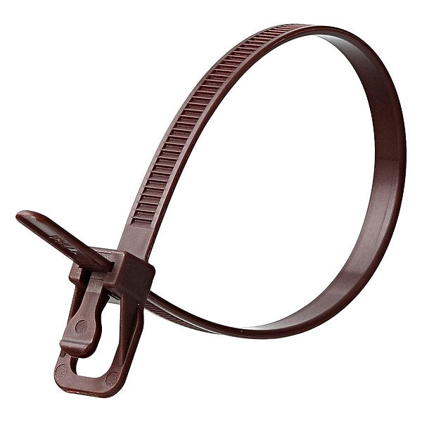 Releasable Tie, Brown, Nylon, PK20