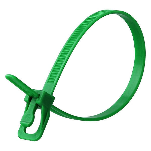 Releasable Tie, Green, Nylon, PK20