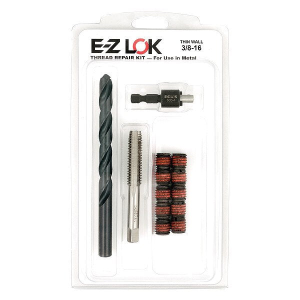 Thread Repair Kit, Self Locking Thread Inserts, Black Phosphate Steel, 10 Inserts