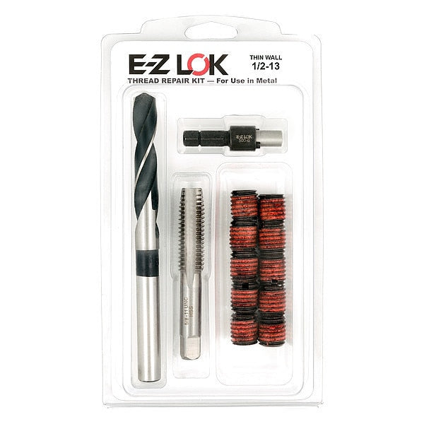Thread Repair Kit, Self Locking Thread Inserts, Black Phosphate Steel, 10 Inserts